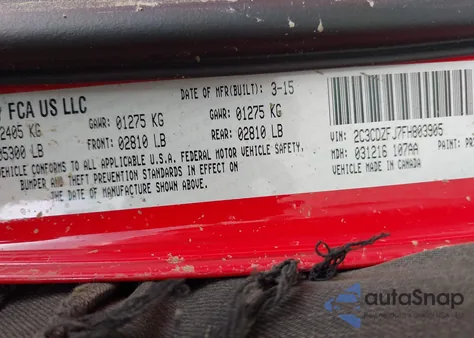 2015 Dodge Challenger R/T Scat Pack из США, поврежденный, VIN 2C3CDZFJ7FH803905